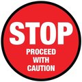 5S Supplies STOP Proceed With Caution 28in Diameter Non Slip Floor Sign FS-STPPWC-28